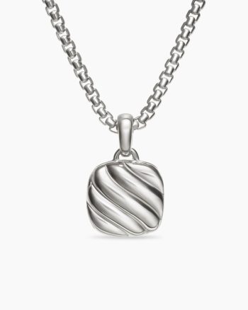 Sculpted Cable Square Locket|Sterling Silver, 14.5mm