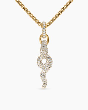 Snake Amulet|18K Yellow Gold with Emeralds and Diamonds, 23.5mm