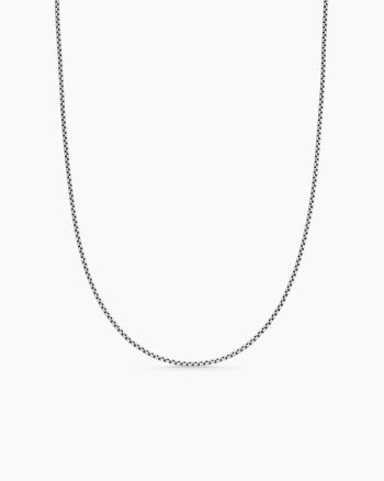 Box Chain Necklace|Sterling Silver with 14K Yellow Gold Accent, 1.7mm