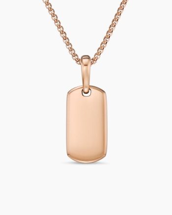 Chevron Tag|18K Rose Gold, 21mm