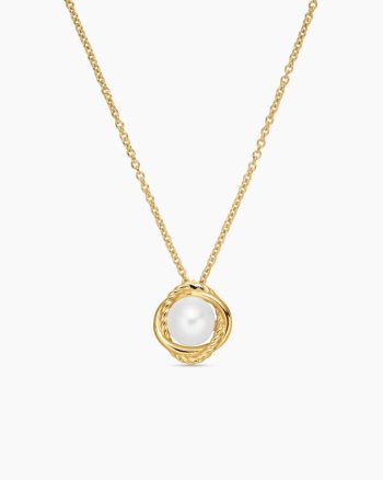 Infinity Pendant Necklace|18K Yellow Gold with Pearl, 10mm
