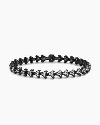 Armory® Link Bracelet|Black Titanium with Diamonds, 7.5mm