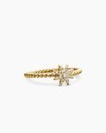 Petite Starburst Station Ring|18K Yellow Gold with Diamonds, 7.5mm