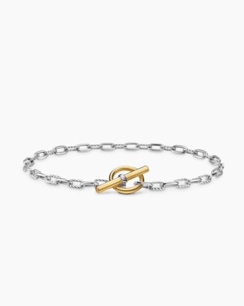DY Madison® Toggle Chain Bracelet|Sterling Silver with 18K Yellow Gold, 3mm