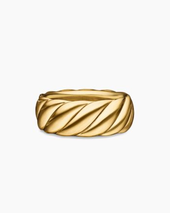Sculpted Cable Contour Band Ring|18K Yellow Gold, 9mm