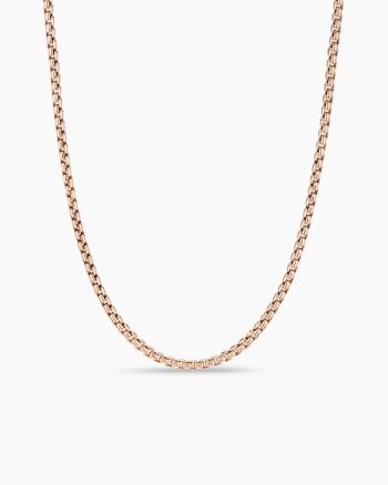 Box Chain Necklace|18K Rose Gold, 2.7mm