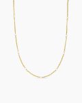 Cable Collectibles® Bead and Chain Necklace|18K Yellow Gold with Pearls, 3.5mm