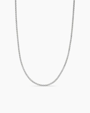 Box Chain Necklace|18K White Gold, 1.7mm