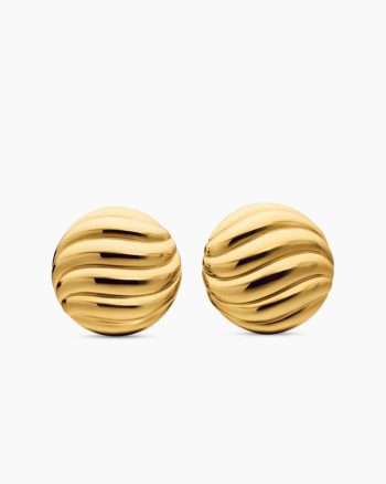 Sculpted Cable Stud Earrings|18K Yellow Gold, 20mm