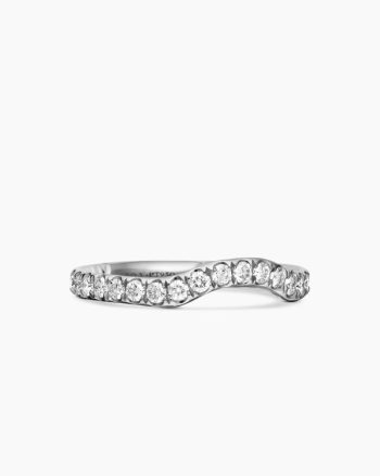 DY Eden Band Ring|Platinum with Pavé Diamonds, 2.3mm