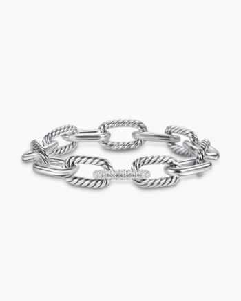 DY Madison® Chain Bracelet|Sterling Silver with Diamonds, 11mm