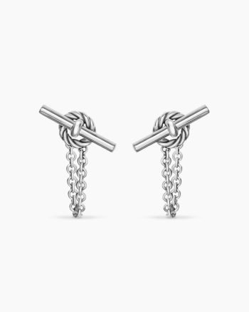 DY Mercer® Petite Toggle Chain Stud Earrings|Sterling Silver, 38.2mm