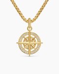 Compass Amulet|18K Yellow Gold with Diamonds, 21.3mm