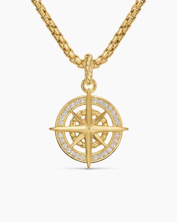 Compass Amulet|18K Yellow Gold with Diamonds, 21.3mm
