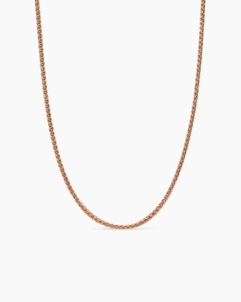 Wheat Chain Necklace|18K Rose Gold, 2.5mm