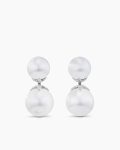 DY Lumina Pearl Drop Earrings|White Gold with Diamonds