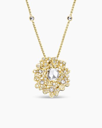 Petals Cluster Pendant Necklace|Yellow Gold with Diamonds