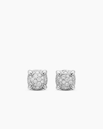 Petite Chatelaine® Stud Earrings|Sterling Silver with Pavé Diamonds, 6.5mm