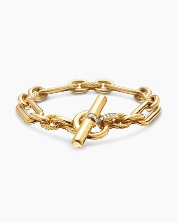 Lexington Chain Bracelet|18K Yellow Gold with Diamonds, 9.8mm