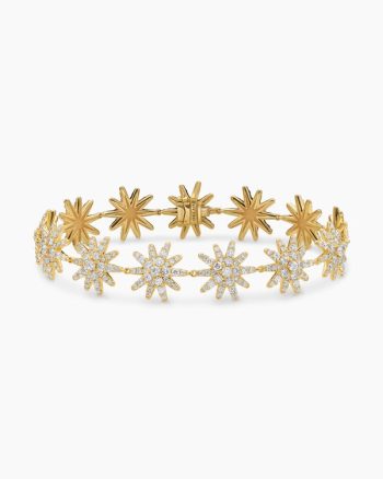 Starburst Pavé Tennis Bracelet|18K Yellow Gold with Diamonds, 12.3mm