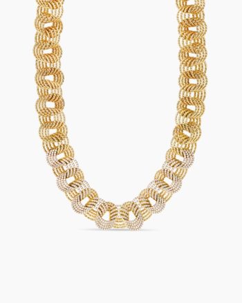 DY Origami Linked Necklace|18K Yellow Gold with Diamonds, 16mm
