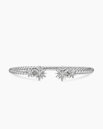 Starburst Cable Bracelet|Sterling Silver with Diamonds, 3.5mm