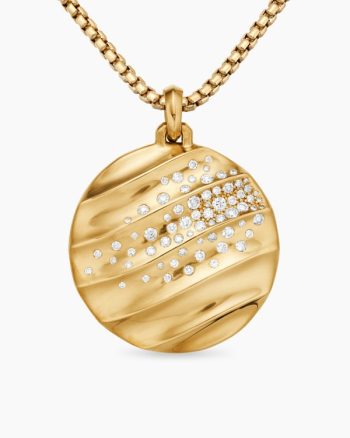 Cable Edge® Pendant|18K Yellow Gold with Diamonds, 37mm