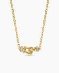 Petite Buckle Necklace|18K Yellow Gold with Diamonds, 16.3mm
