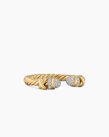 Petite Helena Open Ring|18K Yellow Gold with Diamonds, 2.5mm