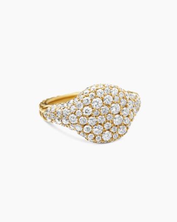Pavé Pinky Ring|18K Yellow Gold with Diamonds, 10mm