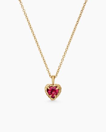 Cable Collectibles® Teen Heart Necklace|18K Yellow Gold with Rhodolite Garnet
