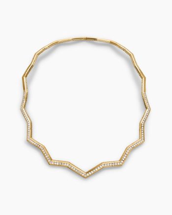 Zig Zag Stax™ Necklace|18K Yellow Gold with Diamonds, 5mm