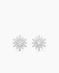 Starburst Stud Earrings|18K White Gold with Diamonds, 11.7mm