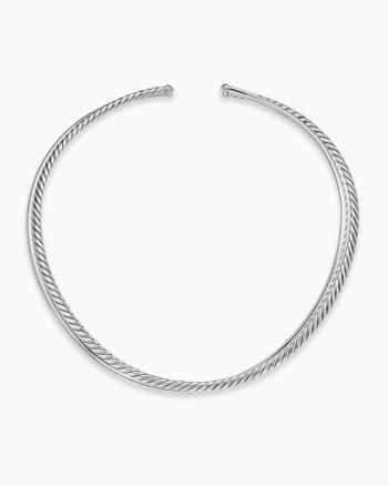 Bold Crossover Collar Necklace|Sterling Silver, 10mm
