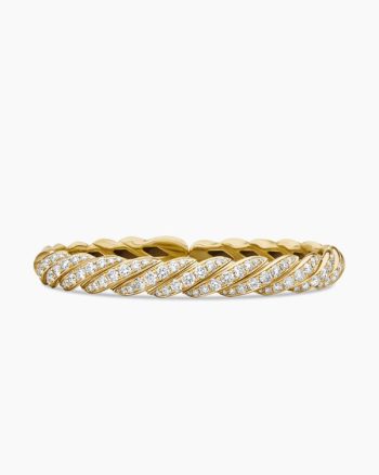 Sculpted Cable Flex Bracelet|18K Yellow Gold with Diamonds, 7.8mm