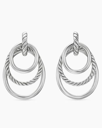 DY Mercer® Bold Triple Ring Drop Earrings|Sterling Silver, 48mm
