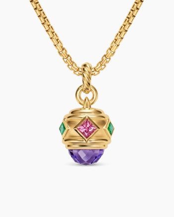 Renaissance® Amulet|18K Yellow Gold with Amethyst, Pink Tourmaline and Tsavorites, 19.8mm