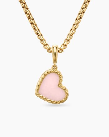 DY Elements® Heart Amulet|18K Yellow Gold with Pink Opal, 15.2mm