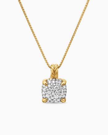 Chatelaine® Pendant Necklace|18K Yellow Gold with Pavé Diamonds, 11mm
