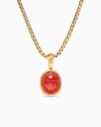Petrvs® Petite Scarab Amulet|18K Yellow Gold with Carnelian, 12.1mm