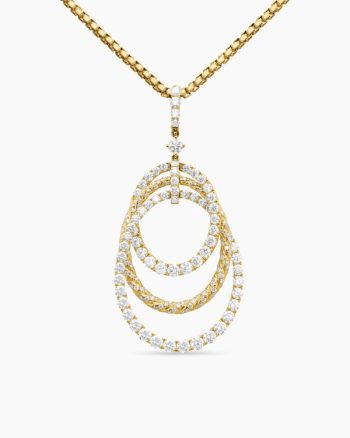 Floating Diamonds Drop Pendant|Yellow Gold