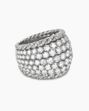 Floating Diamonds Dome Ring|White Gold