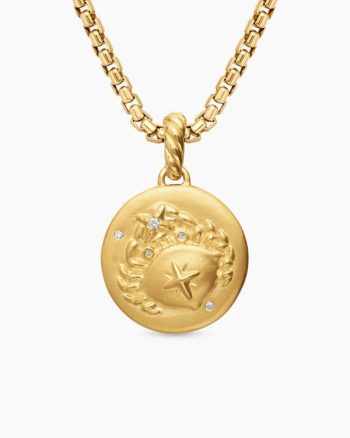 Cancer Amulet|18K Yellow Gold with Diamonds, 19mm
