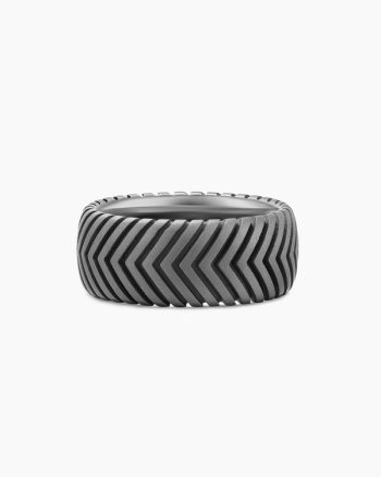 Chevron Band Ring|Titanium, 10mm
