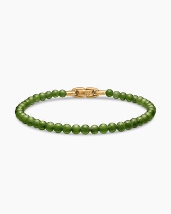 Spiritual Beads Bracelet|Nephrite Jade and 18K Yellow Gold, 4mm