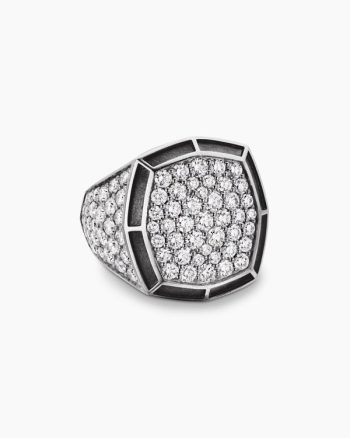 Streamline® Bold Signet Ring|Sterling Silver with Diamonds, 23.4mm