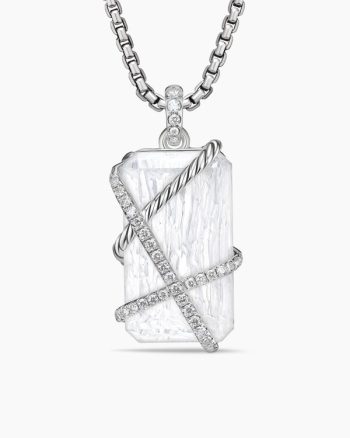 Cable Wrap Amulet|Sterling Silver with Crystal and Diamonds, 32mm