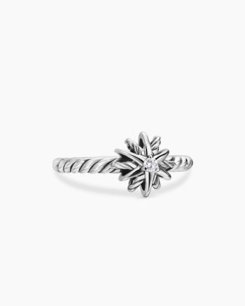 Starburst Teen Ring|Sterling Silver with Center Diamond, 8mm