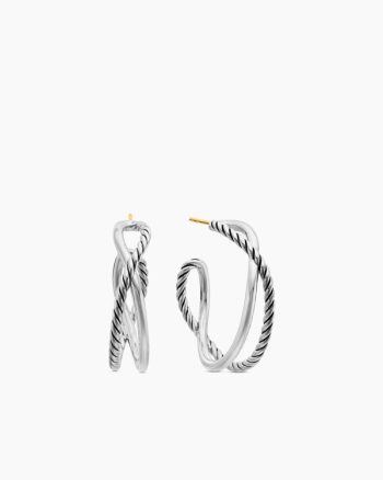 Crossover Hoop Earrings|Sterling Silver, 33.7mm