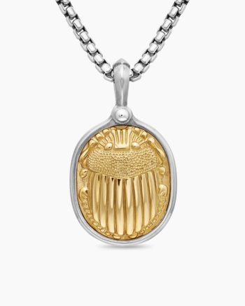 Petrvs® Scarab Amulet|Sterling Silver with 18K Yellow Gold, 24mm